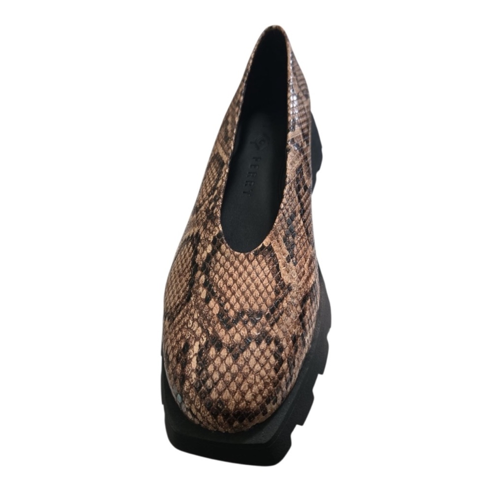Snake-Print Brown Women's Slip-On Loafer - Picture 3 of 5